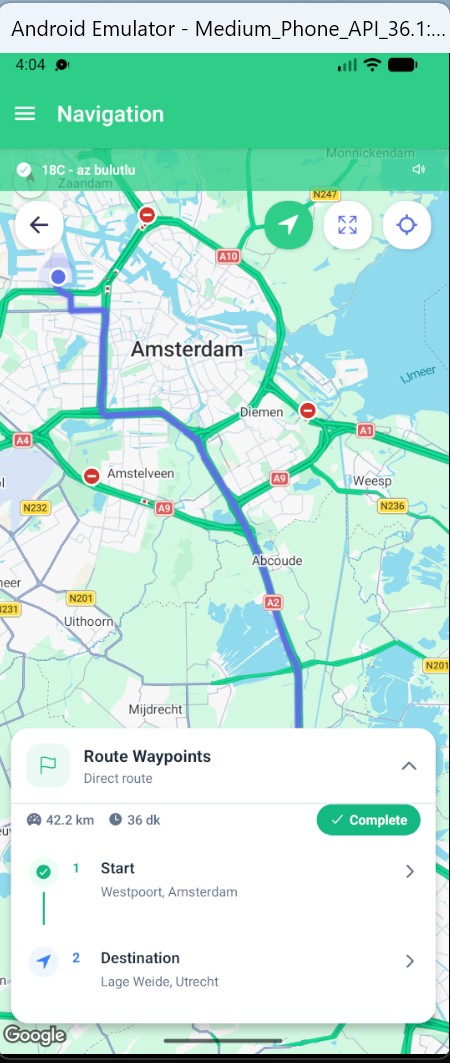 Driver navigation and task progress